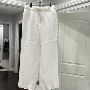 J Crew white linen trousers